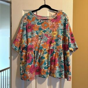 SHEIN Floral Peplum top XL
